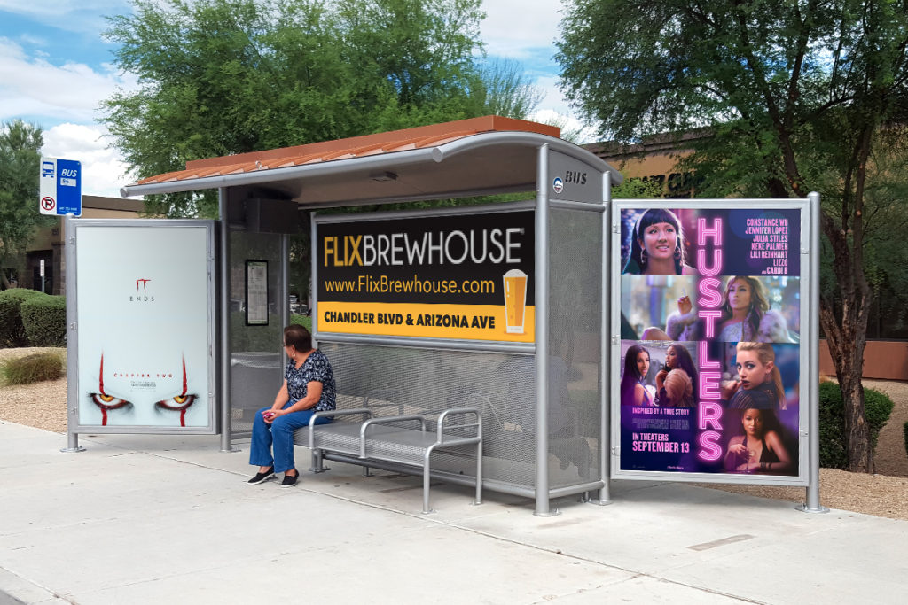 Bus Stop Full House Advertisement for Flix Brewhouse
