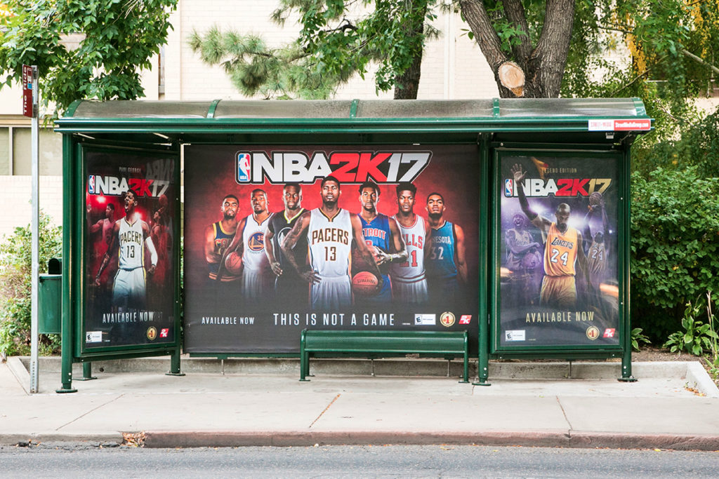 Bus Stop Advertisement Showcasing a Curbside Castle for NBA 2K17