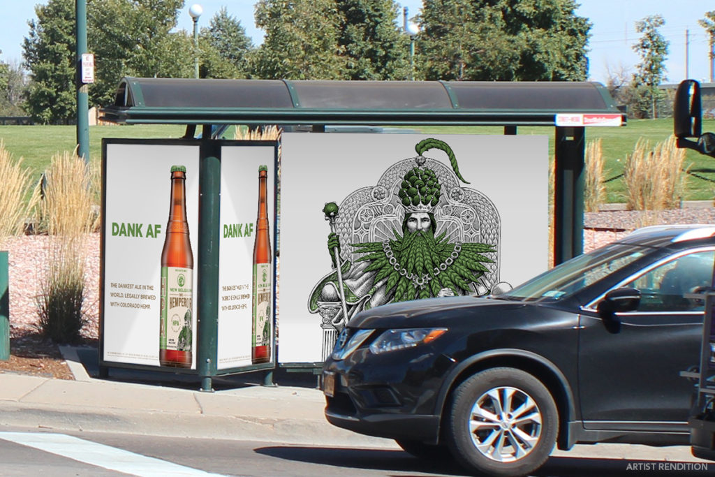 Bus Stop Advertisement Showcasing a Curbside Castle for New Belgium Brewing