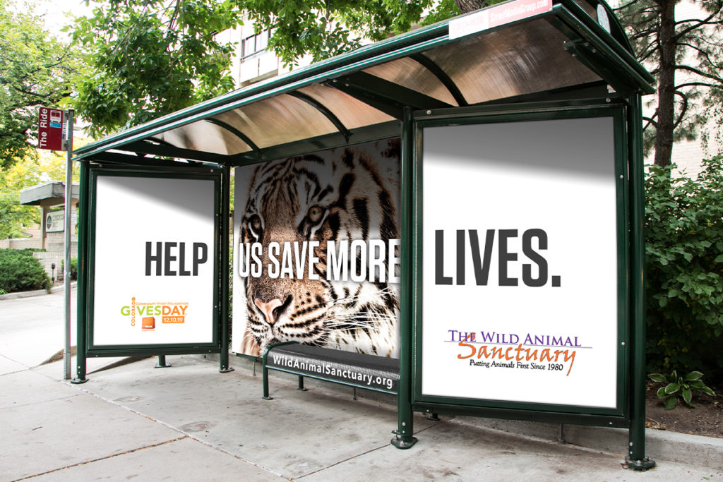 Curbside Castle Advertisement for Wild Animal Sanctuary Showcasing a Wild Tiger