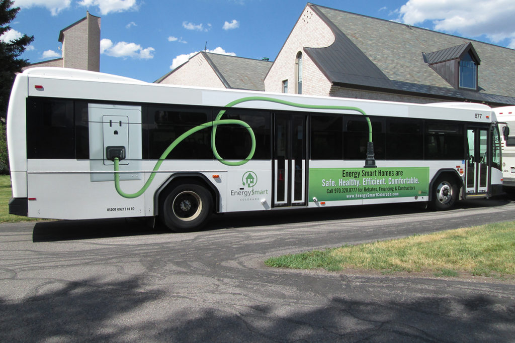 Larger Than Life Bus advertisement for Energy Smart Colorado