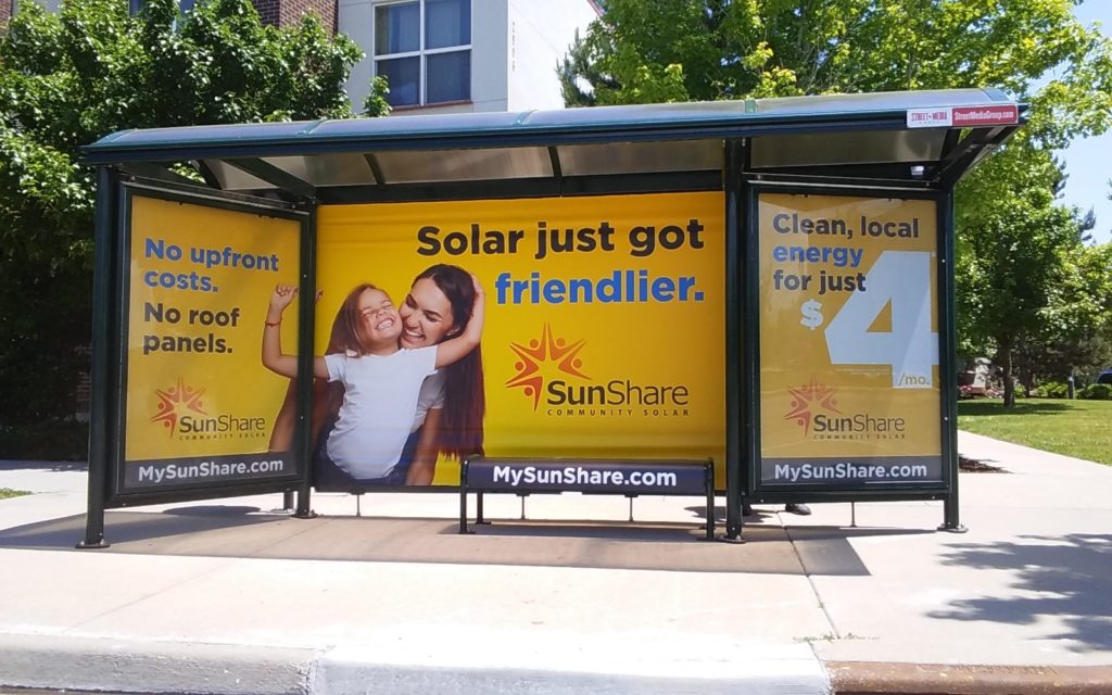 Curbside Castle Bus Stop Advertisement for Sun Share