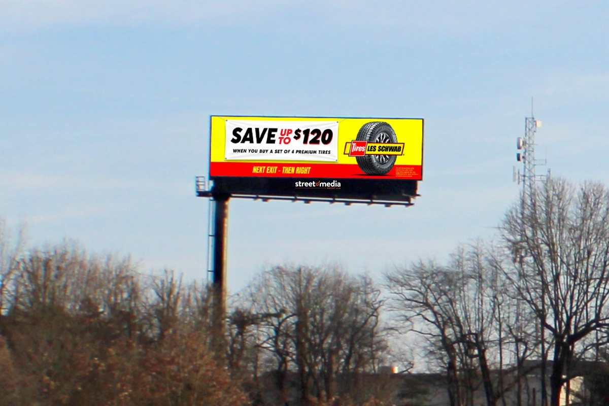 Digital billboard in New Jersey near Philadelphia. Atlantic Expressway