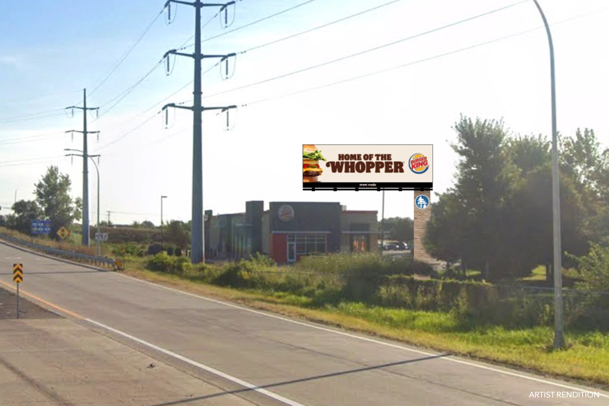 Digital billboard advertising near Minneapolis, Minnesota
