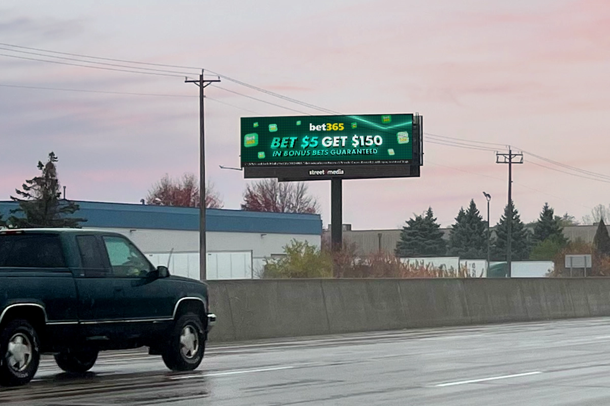 Digital billboard advertising near Minneapolis, Minnesota