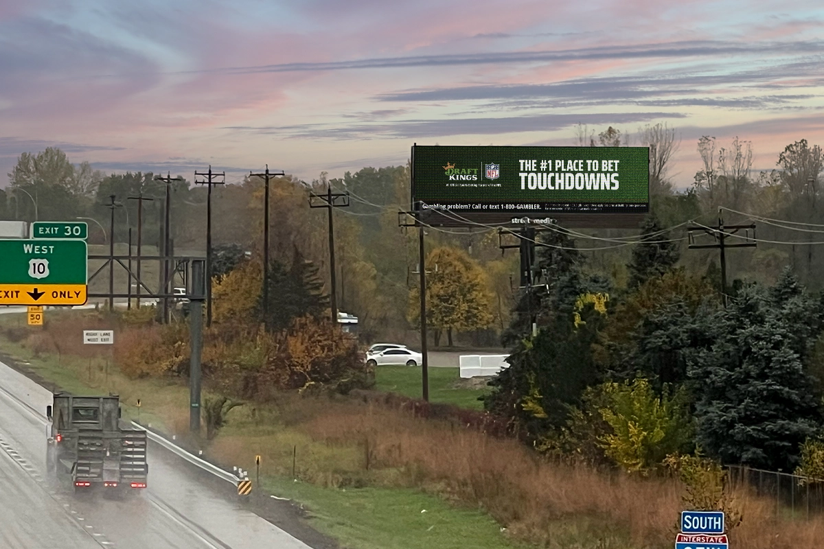 Digital billboard advertising near Minneapolis, Minnesota